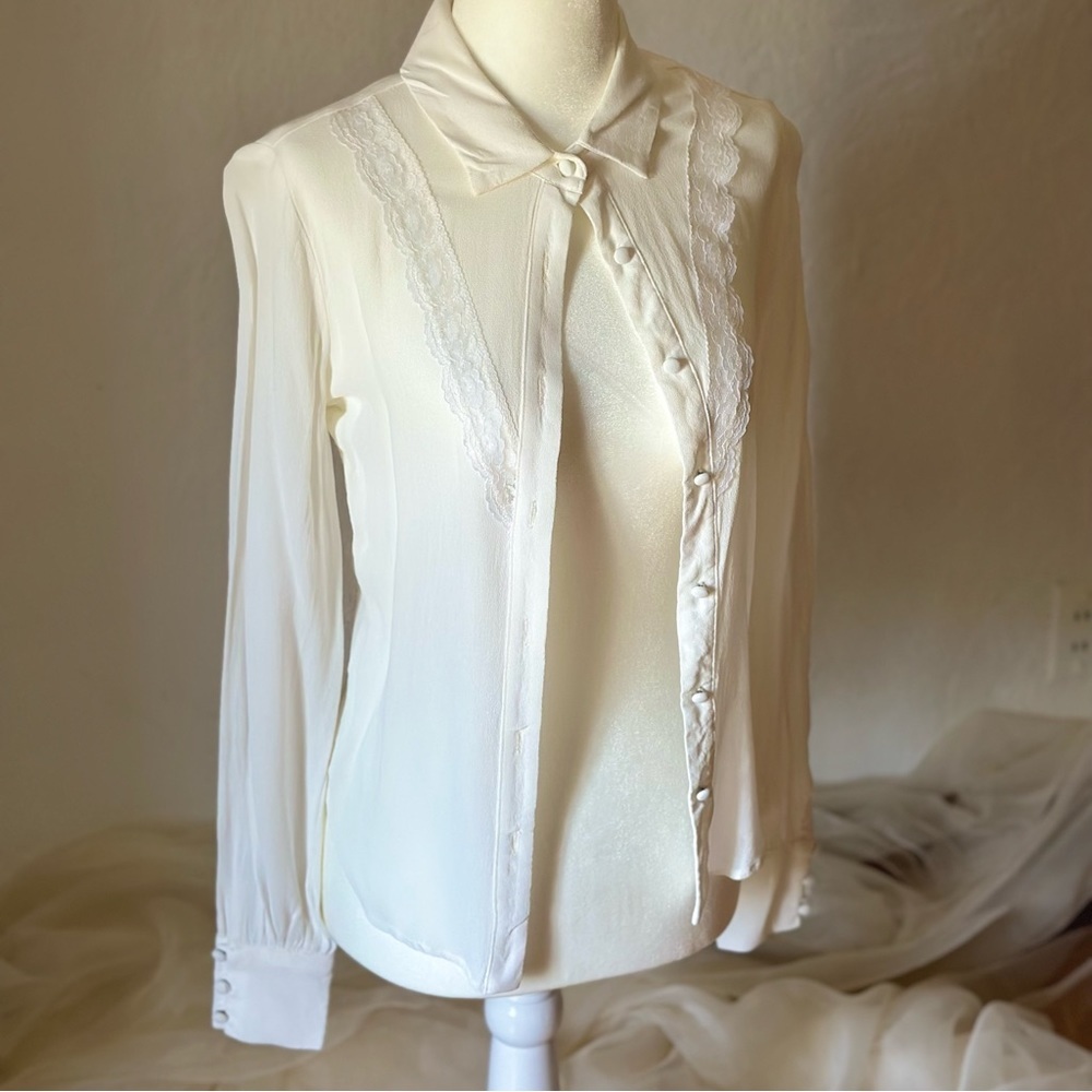 OG Reformation!  White Lace Buttoned Blouse, XS